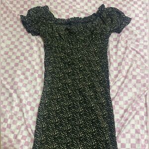 green dress with little flowers.cute from the back lmk! only worn once.